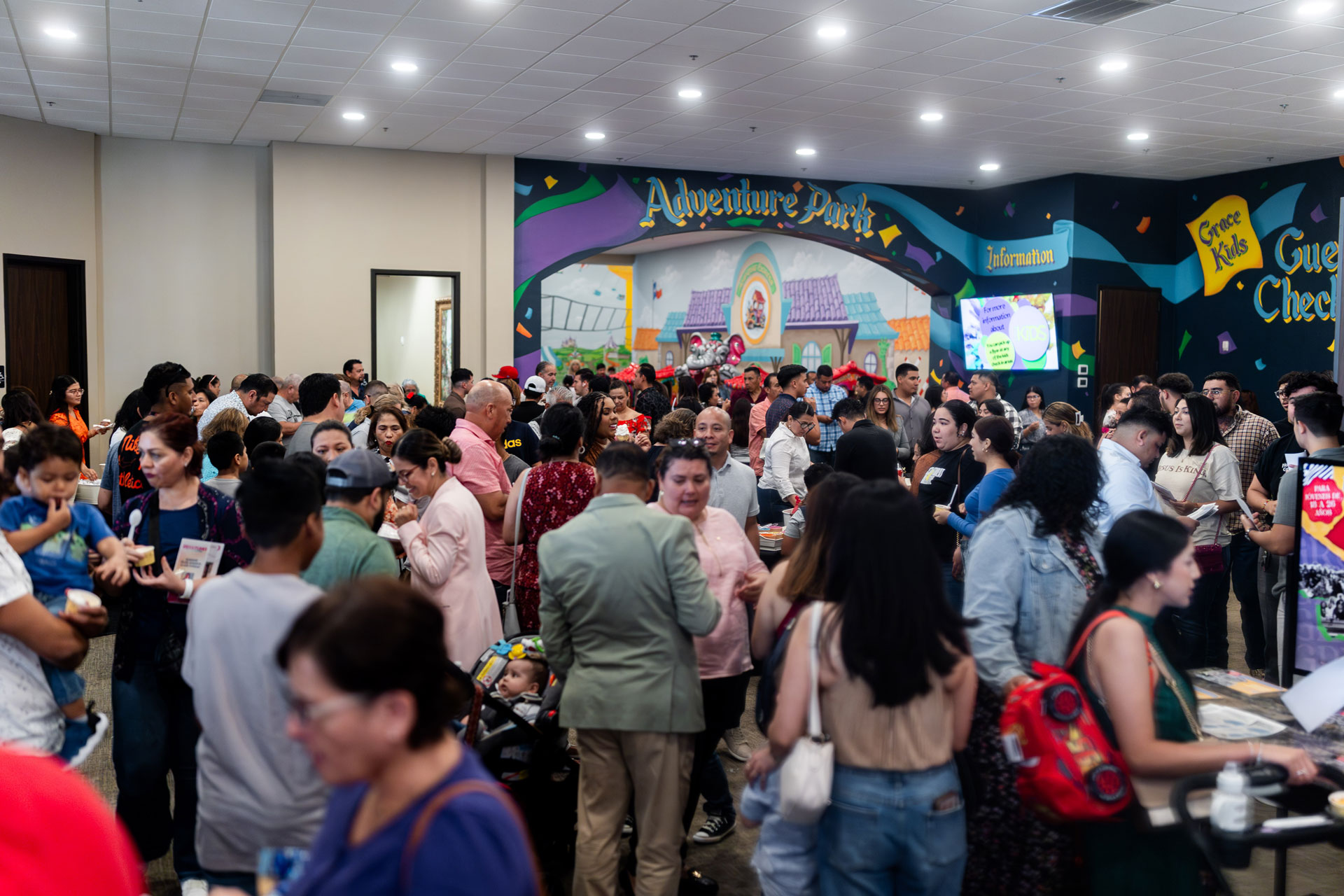 Grace Woodlands community gathered for an event